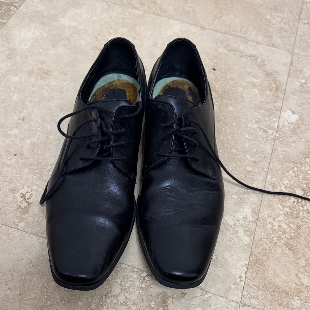 Calvin Klein Glossy Black Oxfords